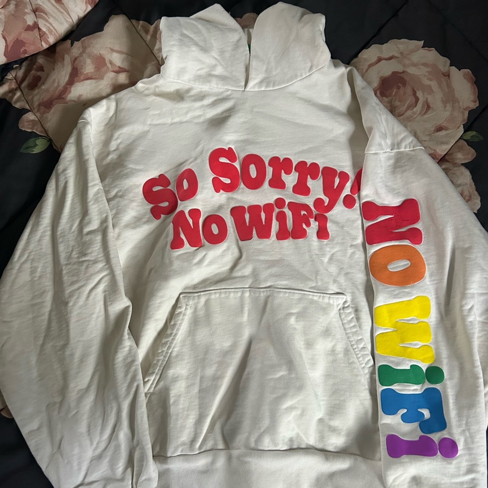 So Sorry! No WiFi White Hoodie